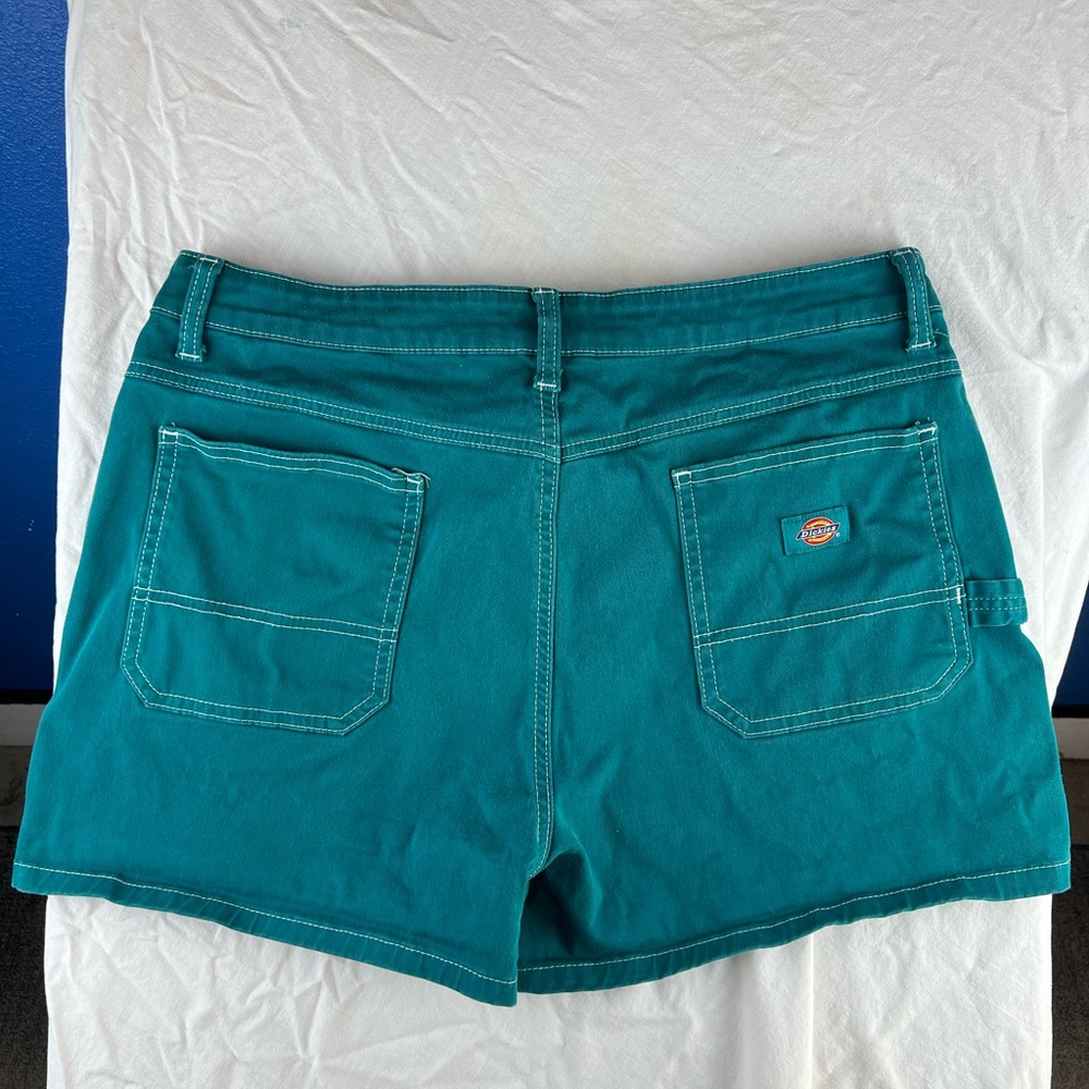 Dickies Teal Jean Shorts Women's Size 32 Workwear Streetwear Carpenter Denim